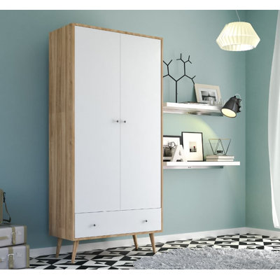 Bucklin 2 Door Manufactured Wood Wardrobe