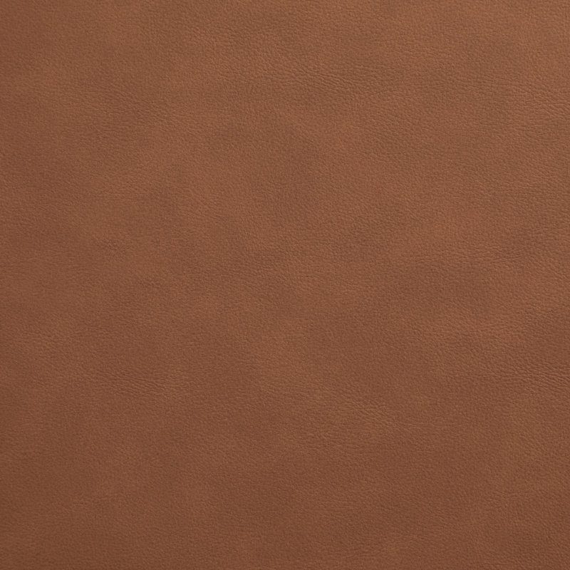 Chaise rembourrée en cuir Eligah, Noir teint / laiton brossé, Cuir cognac végétalien