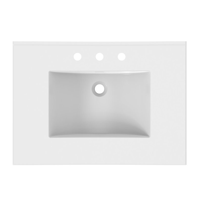 31'' Ceramic Top 1.8cm thick White, 8" Centers