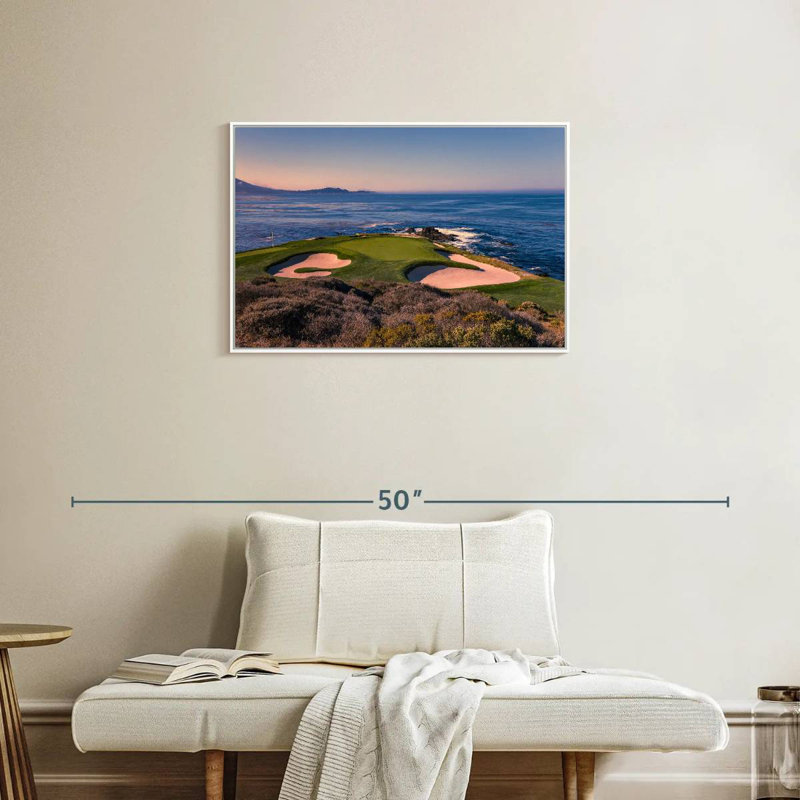 Pebble Beach Golf Club, Cadre flottant blanc, 31 po x 21 po