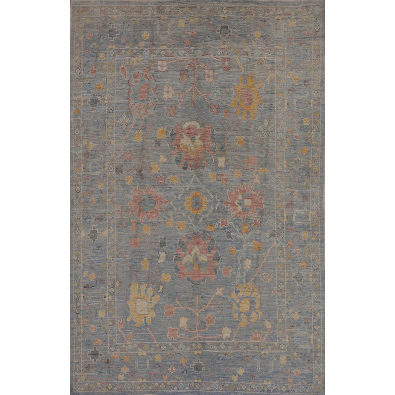 Tapis bleu All-Over Oushak 5 x 7