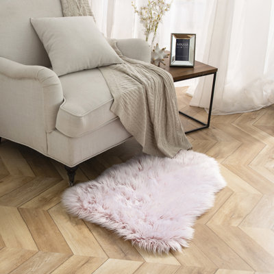 Tapis décoratif doux à poils longs en fausse peau de mouton, paquet de 1