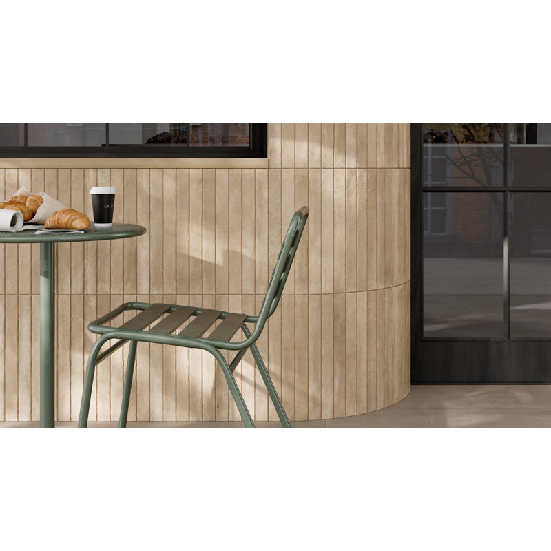 Terrano Brick 2"x18" Porcelain Wall and Floor Tile, Beige