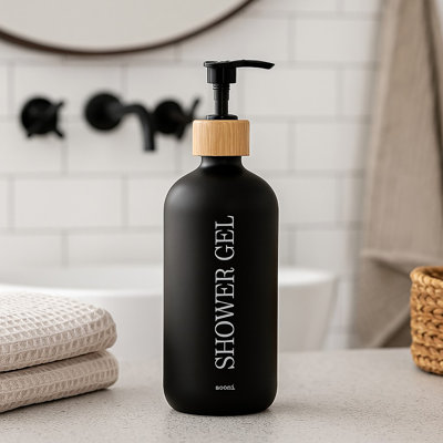 Matte Black Shower Gel Dispenser 17 fl oz (500ml)
