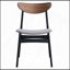 Ensemble de salle à manger contemporain 5 pièces noir et noyer avec 4 chaises d'appoint