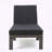 Rattan Chaise Lounge with Water-Repellent Dark Grey Cushion