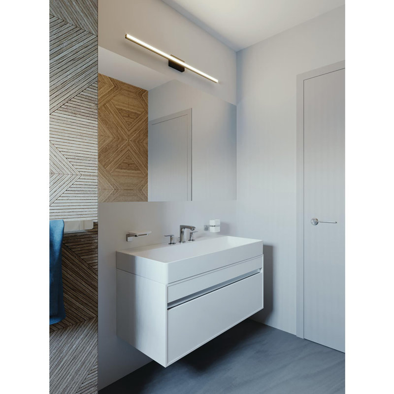 Barre de salle de bain à 1 lumière DEL à intensité variable Hamidou, Noir