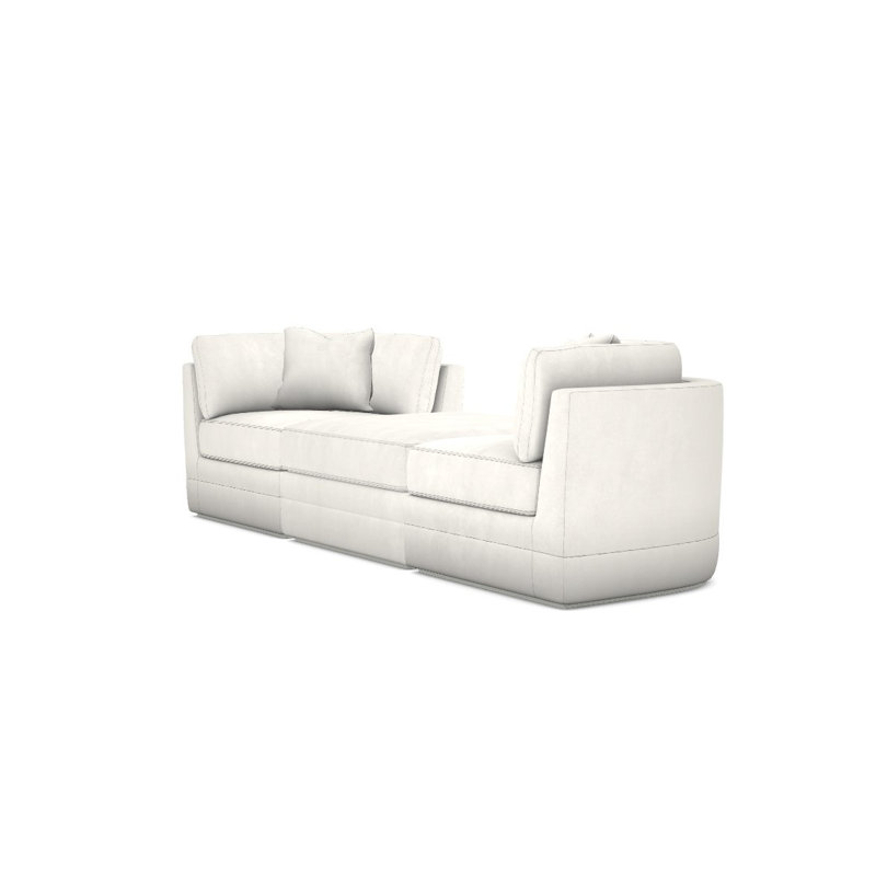 3-Piece Boyden Curved Corner Sectional, Casa Blanca, Tarbee Pebble Polyester Blend