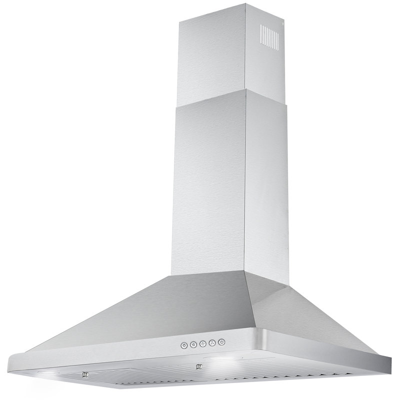 Cosmo 30 in. Vista Collection Ductless Wall Mount Range Hood, Button Controls, LED Lights, Permanent Filters, Stainless Steel