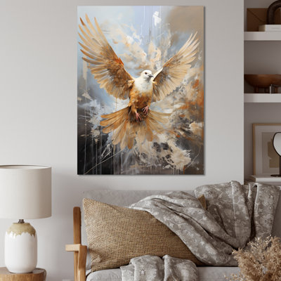 «Lovely White Dove II», art mural colombe