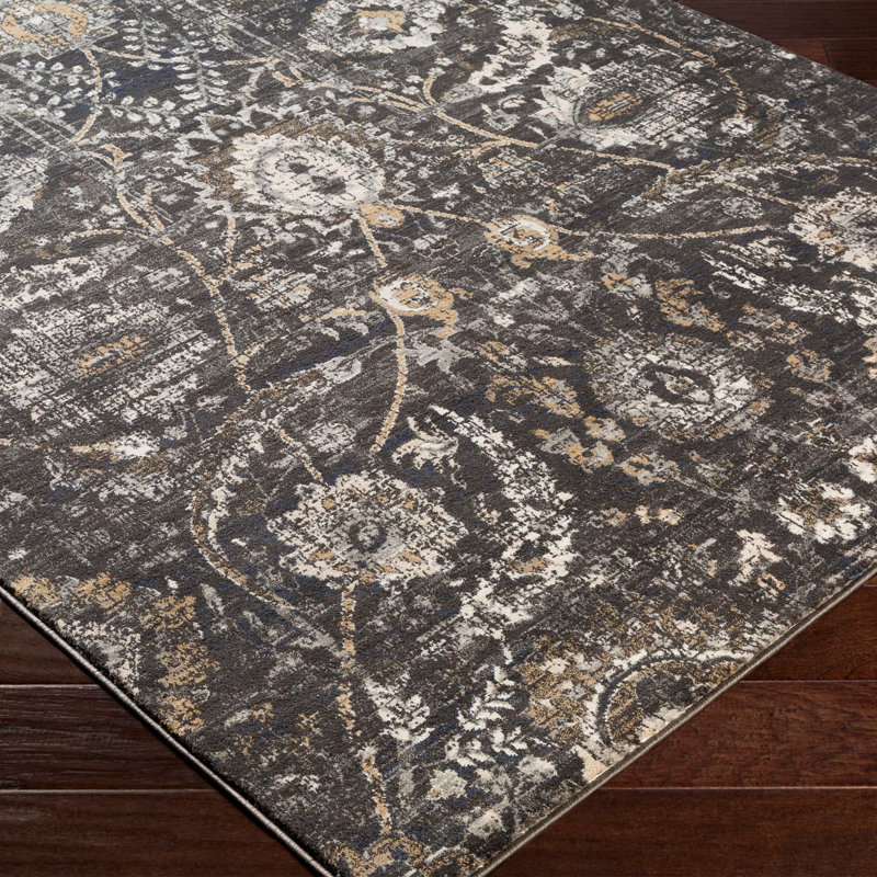 Beige Traditional Rug, Floral Stain Resistant Easy to Clean Rug For Living Room, Dining Room, Bedroom, Rectangle 160 x 220 cm