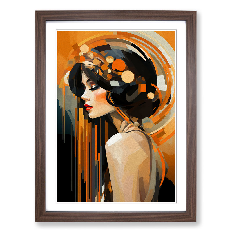 Single Picture Frame Print on Wood, 34cm H x 25cm W, Walnut Framed