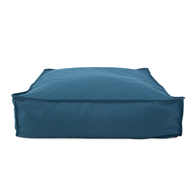 Repose-pieds d'extérieur avec coussin Albelo-Sire, Turquoise paysage marin