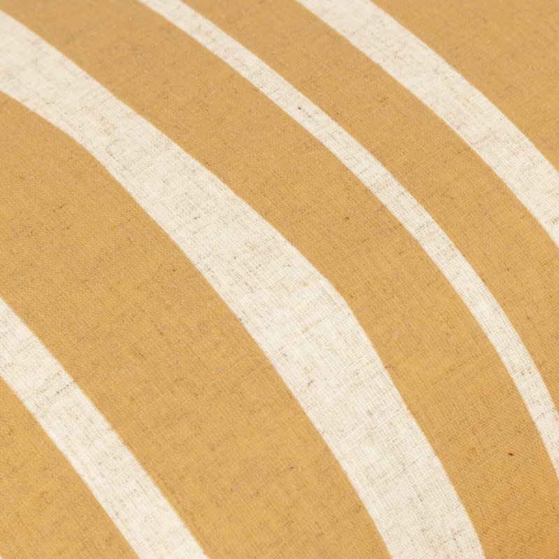 Carmon Stripe Striped Rectangular Cushion, Yellow