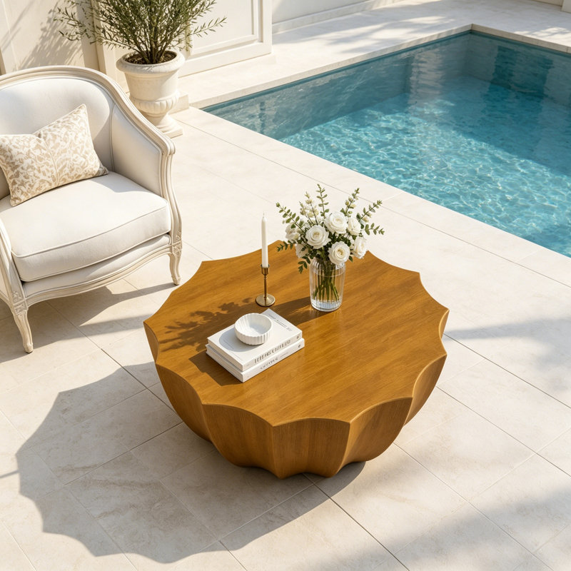 Modern Waterproof Coffee Table, Wood