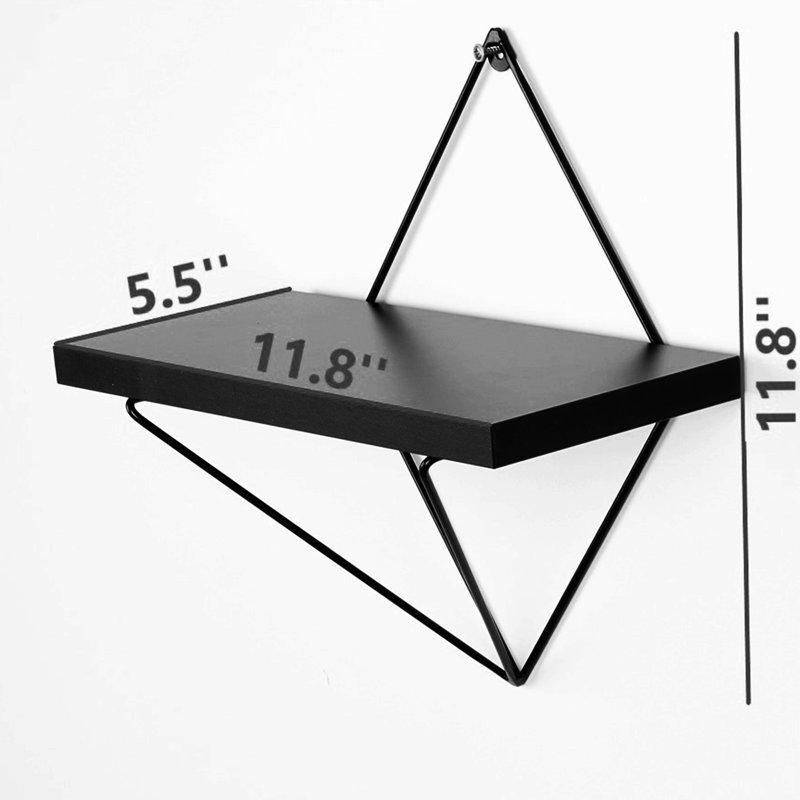 Yariah 2 Piece Diamond Bracket Shelf, 4.65" H x 4.65" W x 2.17" D, Black