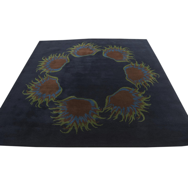 Tapis carré bleu marine Orlando