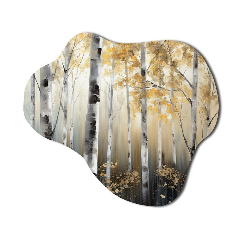Birch Tree Dense Forest III - Tree Cloud Shape Irregular Metal Wall Decor, 25" H x 28" W x 1" D