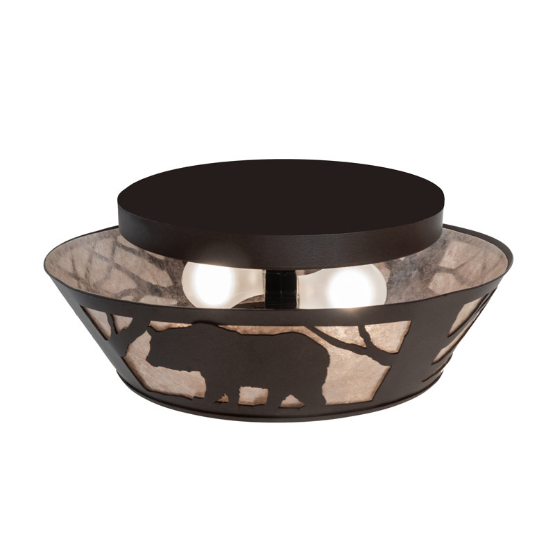 Brown Glass 16" Flushmount Ceiling Light
