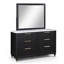 Mobilier de chambre à coucher contemporain en bois 1 pièce avec 6 tiroirs noirs et blancs