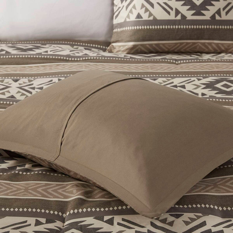Ensemble d'édredon 5 pièces à chevrons avec coussins décoratifs, California King Comforter + 4 Additional Pieces
