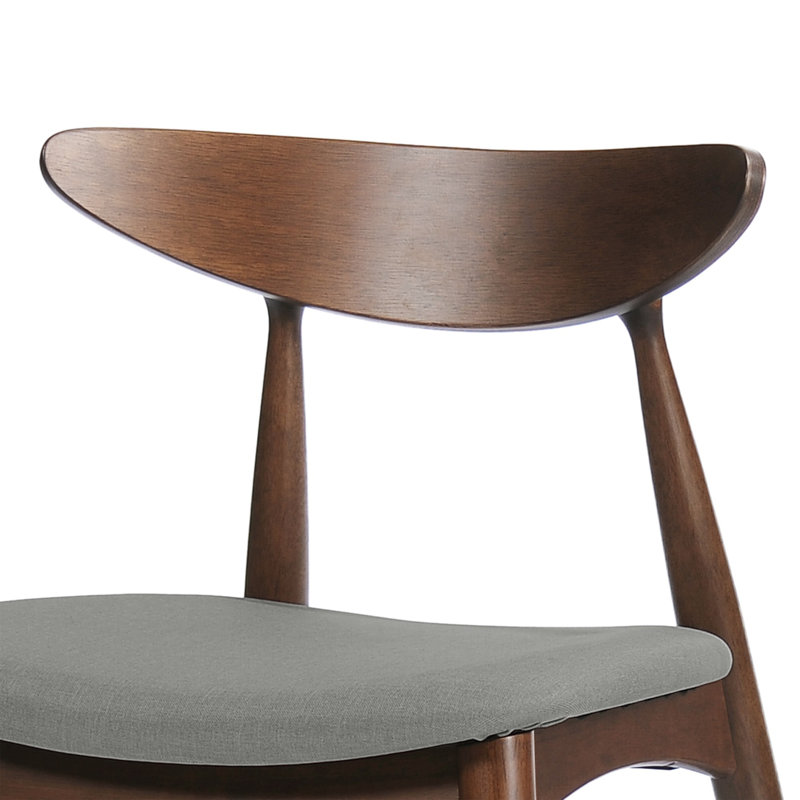 Chaise de salle à manger rétro, Noyer foncé, Gris foncé
