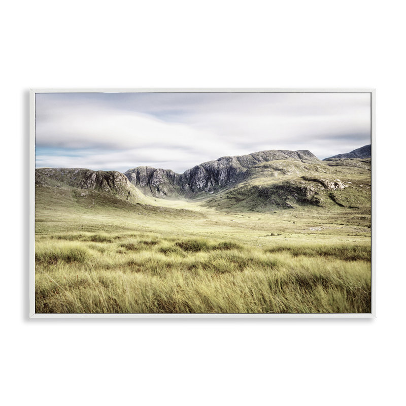 Giclée de campagne irlandaise encadrée, design par Andy Amos, H 12 po x l 18 po, Estampe numérique encadrée blanc bord de mer