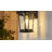 Black(Gold Trim)  Motion Sensor Dusk to Dawn Outdoor Wall Light with Adjustable Brightness and Clear Glass-1957740655