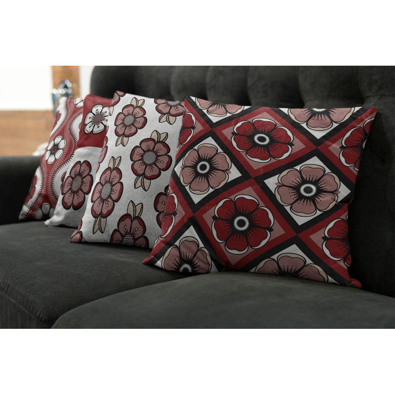 Housse de coussin Abstract, 18 po x 18 po, Bourgogne / beige rouille pâle