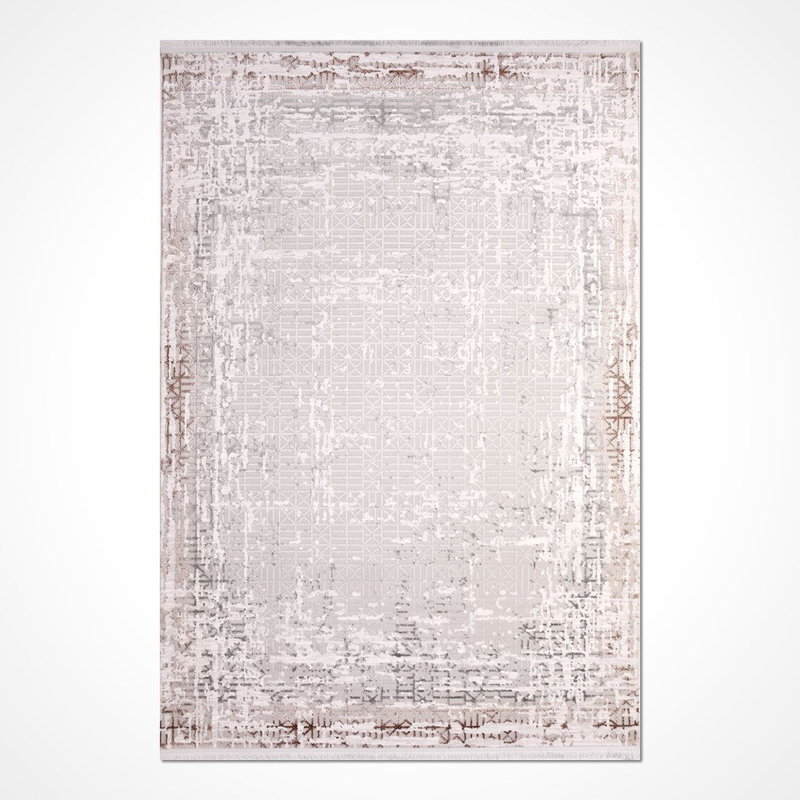 Tapis beige moderne lavable à la machine, Rectangle 2 pi 8 po x 5 pi