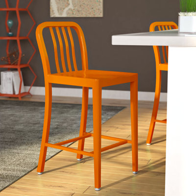 Tabouret de comptoir de 24 po en métal de qualité commerciale avec repose-pieds Carouthers par Flash Furniture