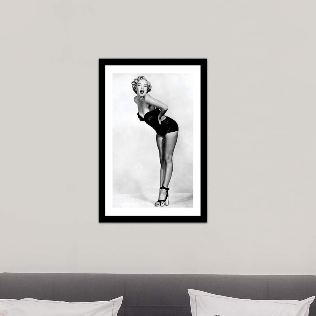 " Marilyn Monroe Posing In A Black Swimsuit " East Urban Home 