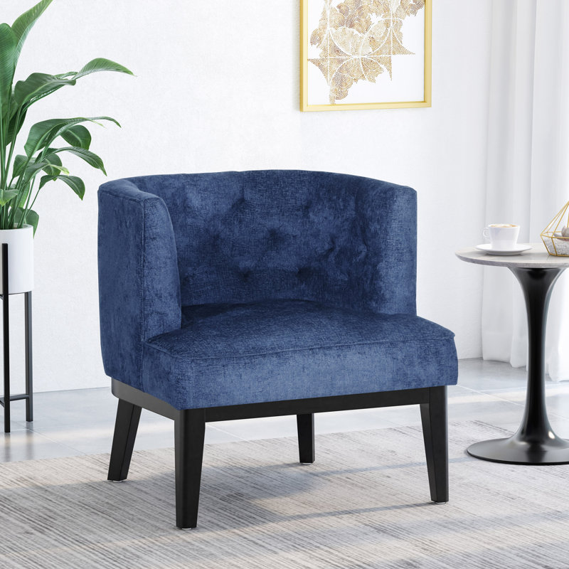Fauteuil demi-tonneau l 30 po Gilmanton, Tissu bleu