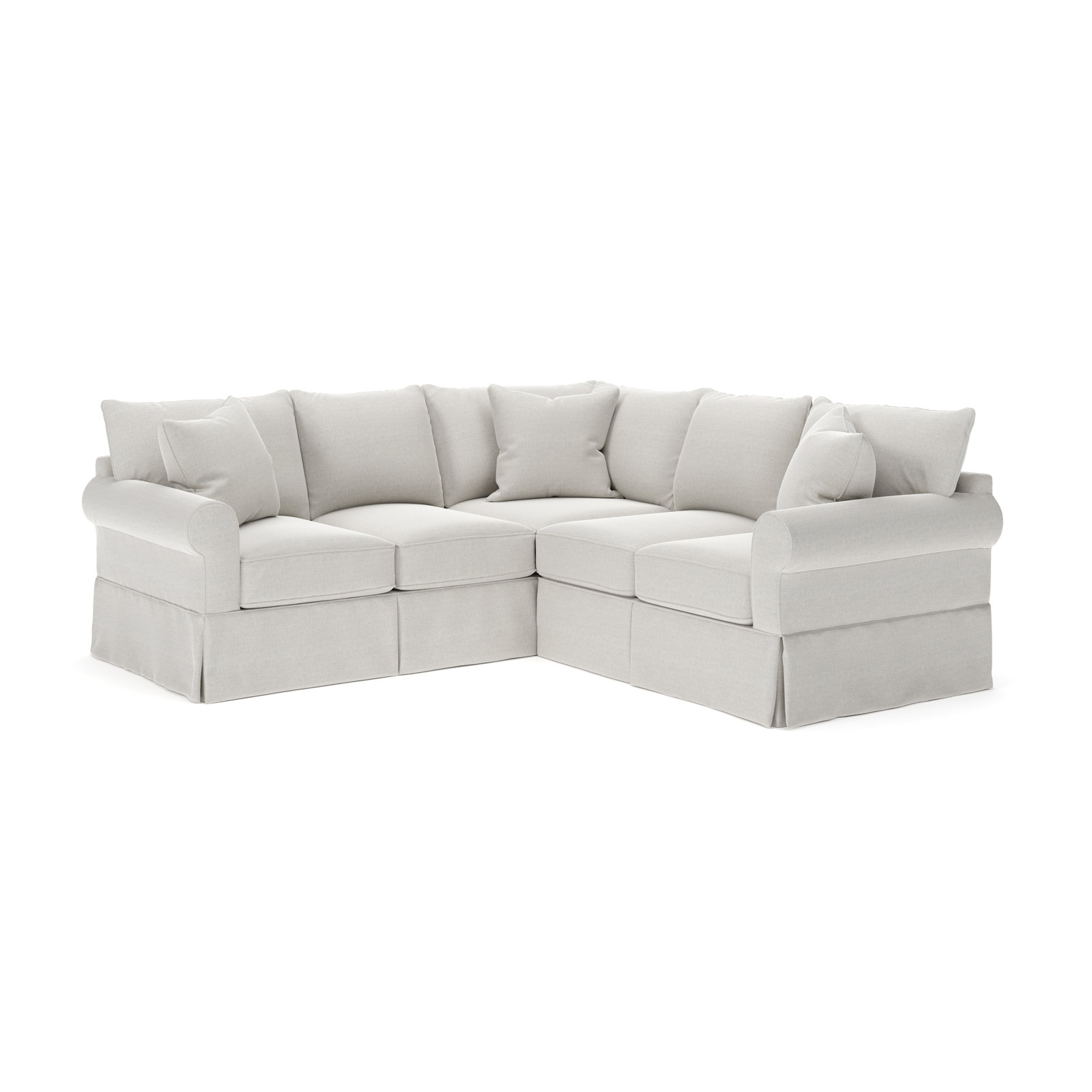 Amari 94" Wide Corner Sectional, Left Hand Facing, Drusky Ivory Sustain® Basketweave
