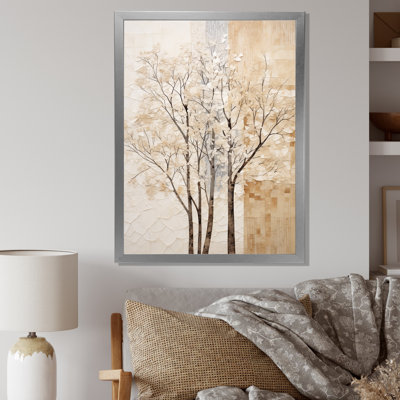 «Beige Trees Oak Solitude VII», reproduction sur toile
