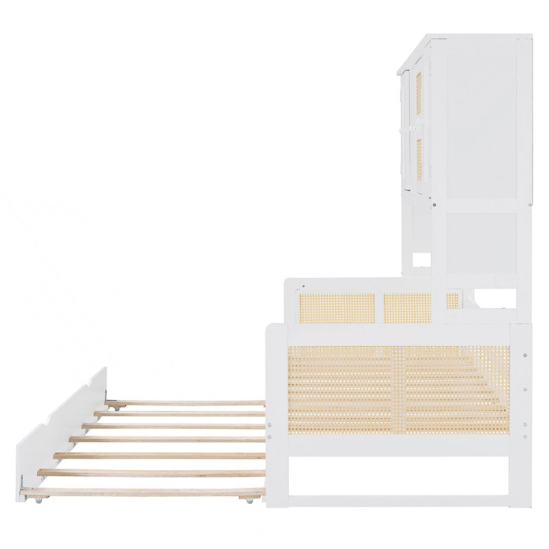 Daybed With Trundle And Storage, Twin, White