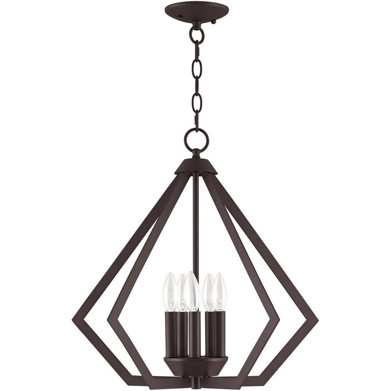 Lustre géométrique à 5 lumières Leena, Bronze
