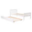 Lit plateforme simple avec lit gigogne, tête et pied de lit à lattes, aucun sommier requis-129198706