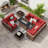 Mecayla 8-Person Rattan Wicker Set with Fire Pit Table-1068991014