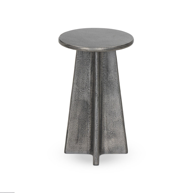 Table de bout REMO, Nickel antique brut