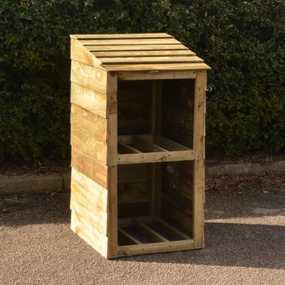 Getir Wooden Double Bin Store