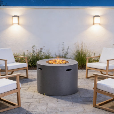 Round Concrete Propane Smokeless Fire Pit