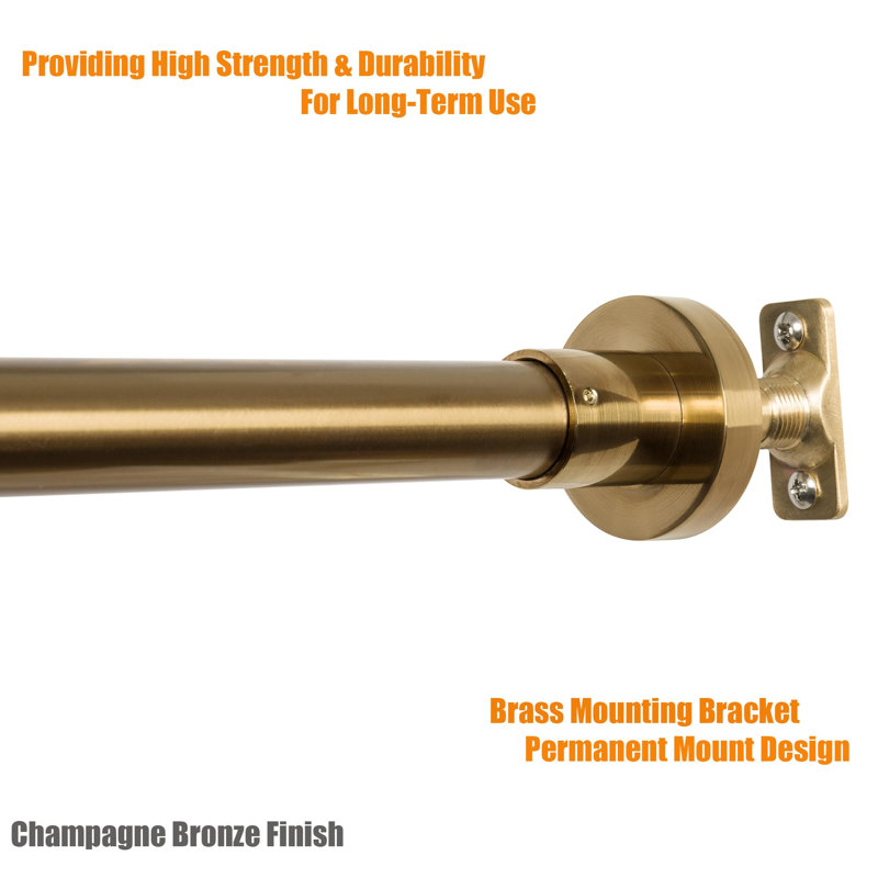 Champagne Bronze Adjustable Stainless Steel Wall Mounted Shower Rod