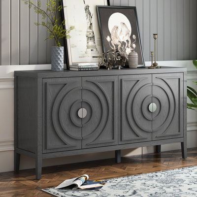 Black Cabinet With Rounded Design Elements - Adds A Soft Touch To Your Home Sideboard Door Graceful