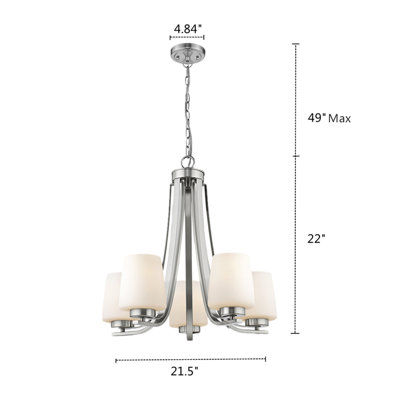Lustre classique/traditionnel ombré 5 lumières Paulus