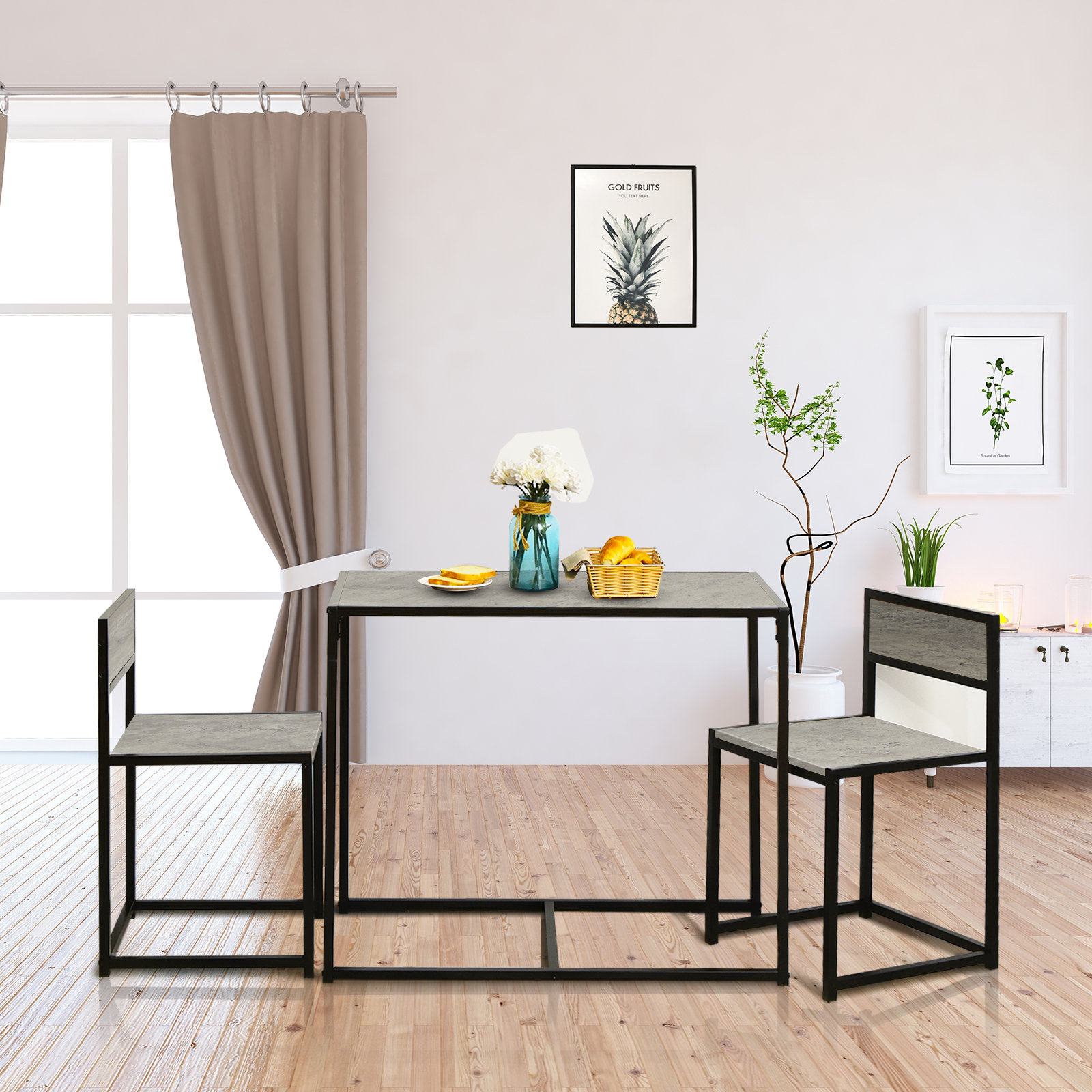 Space saving table cheap and chair set