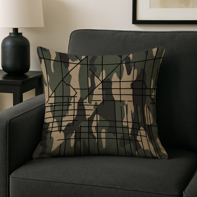 Topographic Flow Indoor And Outdoor Pillow, Square 20"