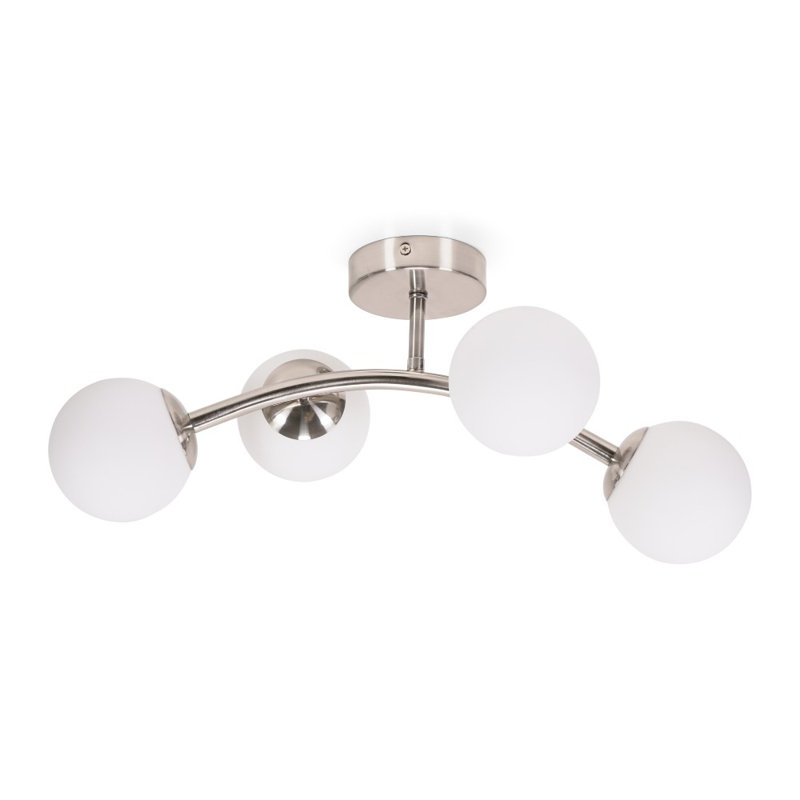 Adael Glass Semi Flush Mount, Yes, Silver