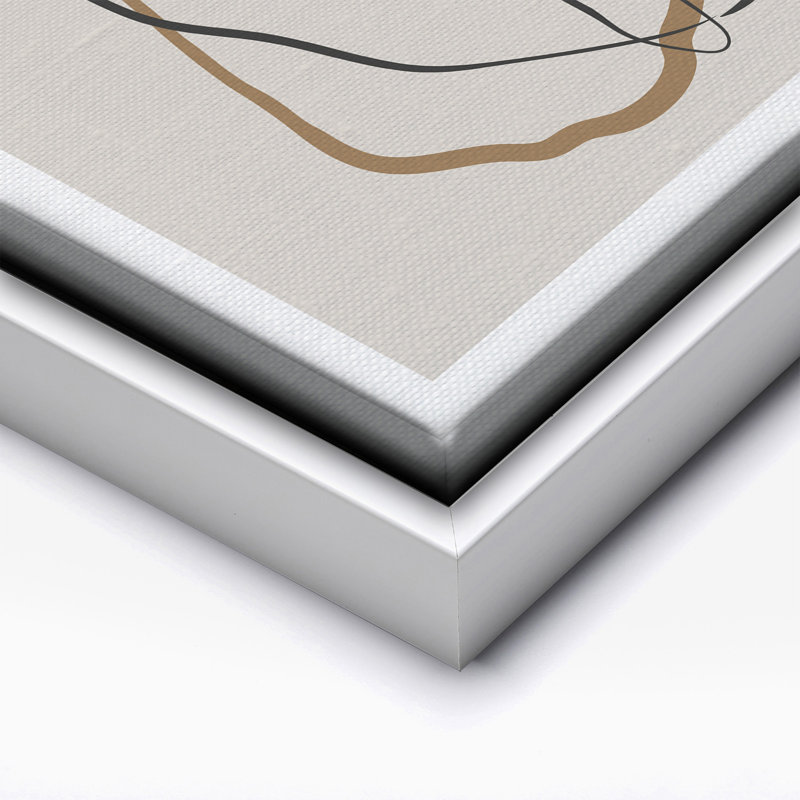 Coup de pinceau à lignes géométriques, Canvas, White Framed, 16"H x 20"W