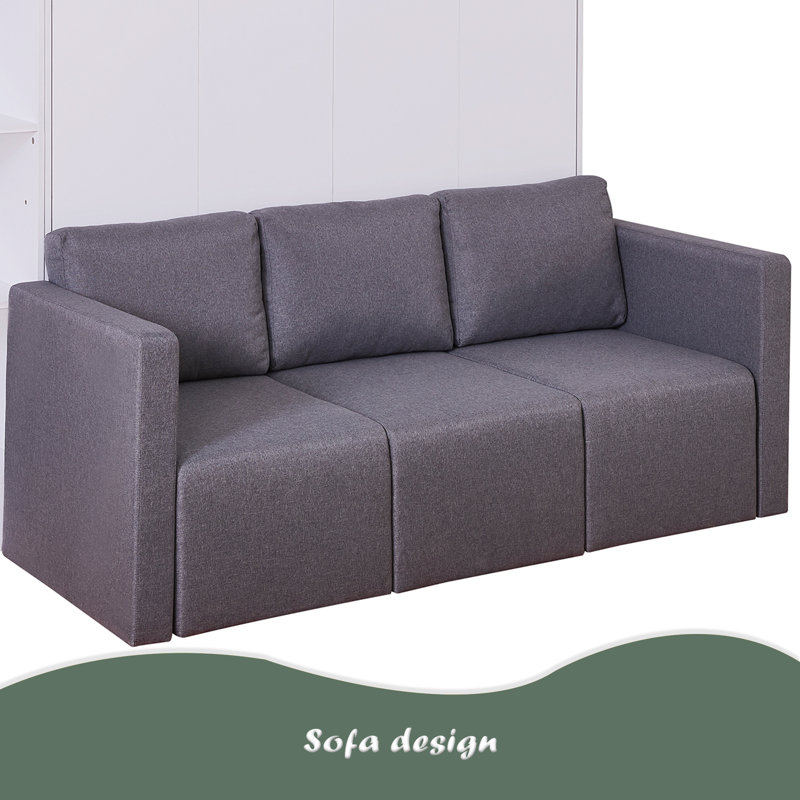 Murphy Bed Wall Bed With Sofa,With Shelves, Full
